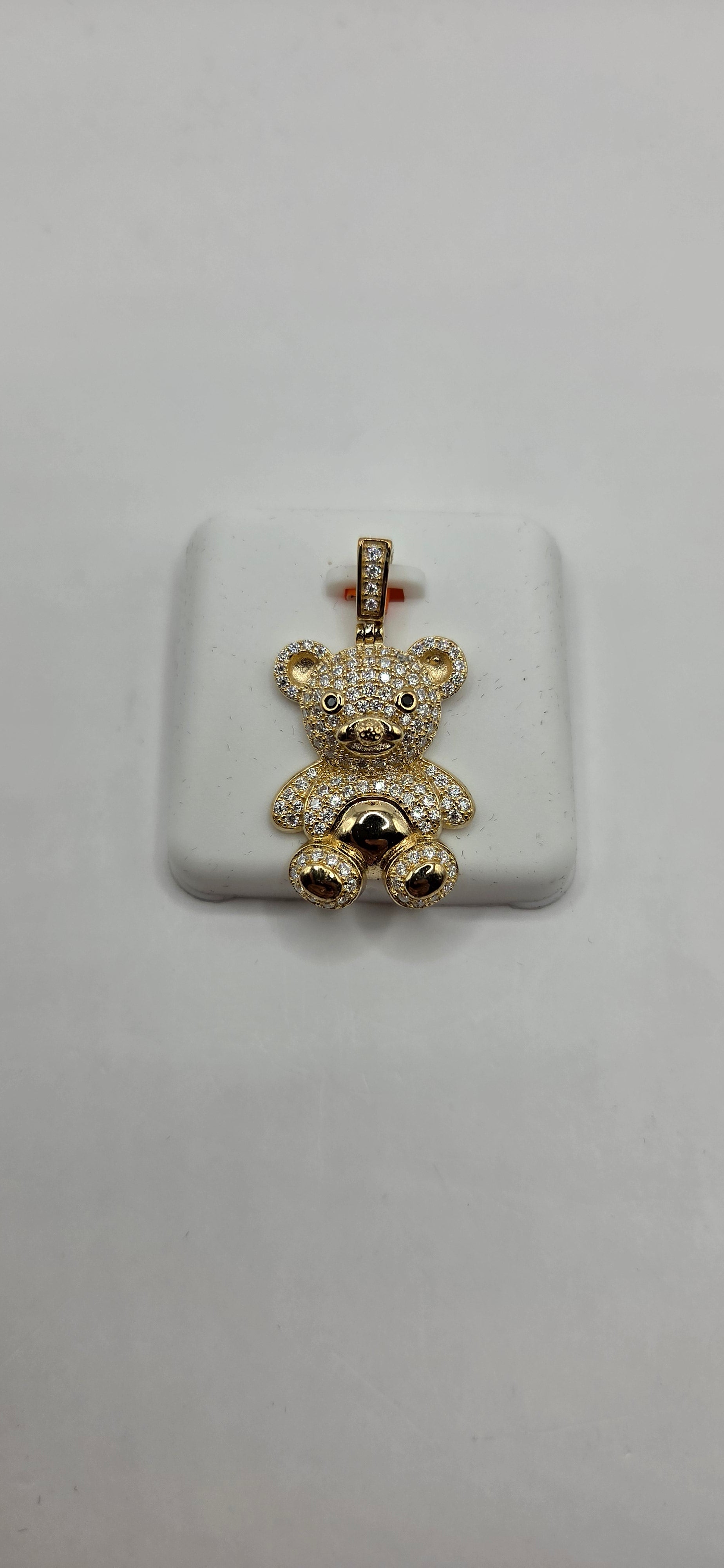 925 silver 2.00CTW Moissanite Teddy bear pendant.