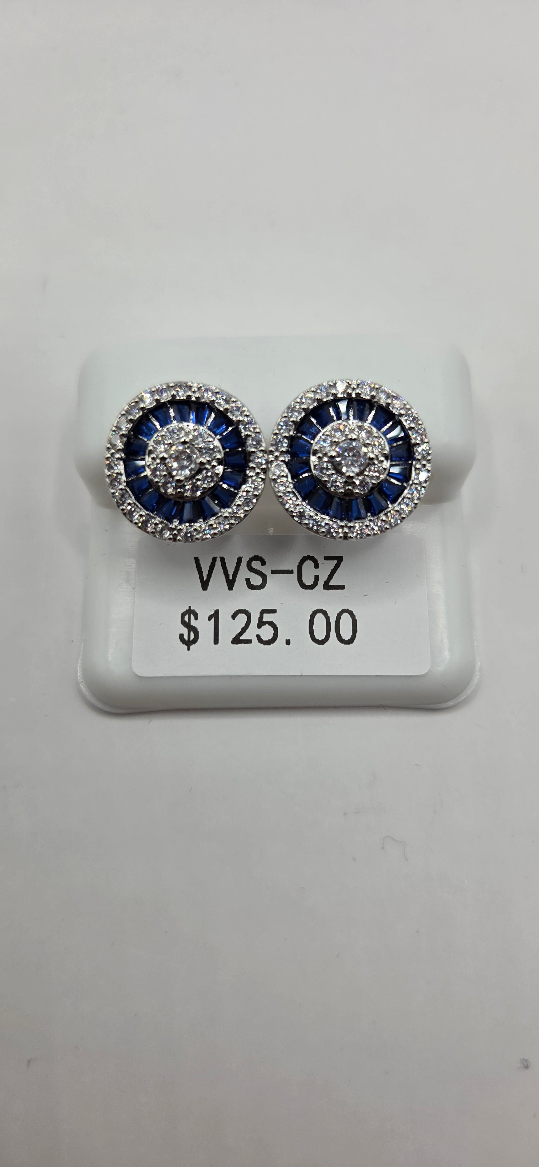 Blue and silver earrings
