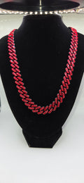 22 inch red iced out chain