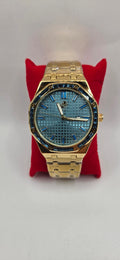 Aj VIP Gold on blue crystal watch