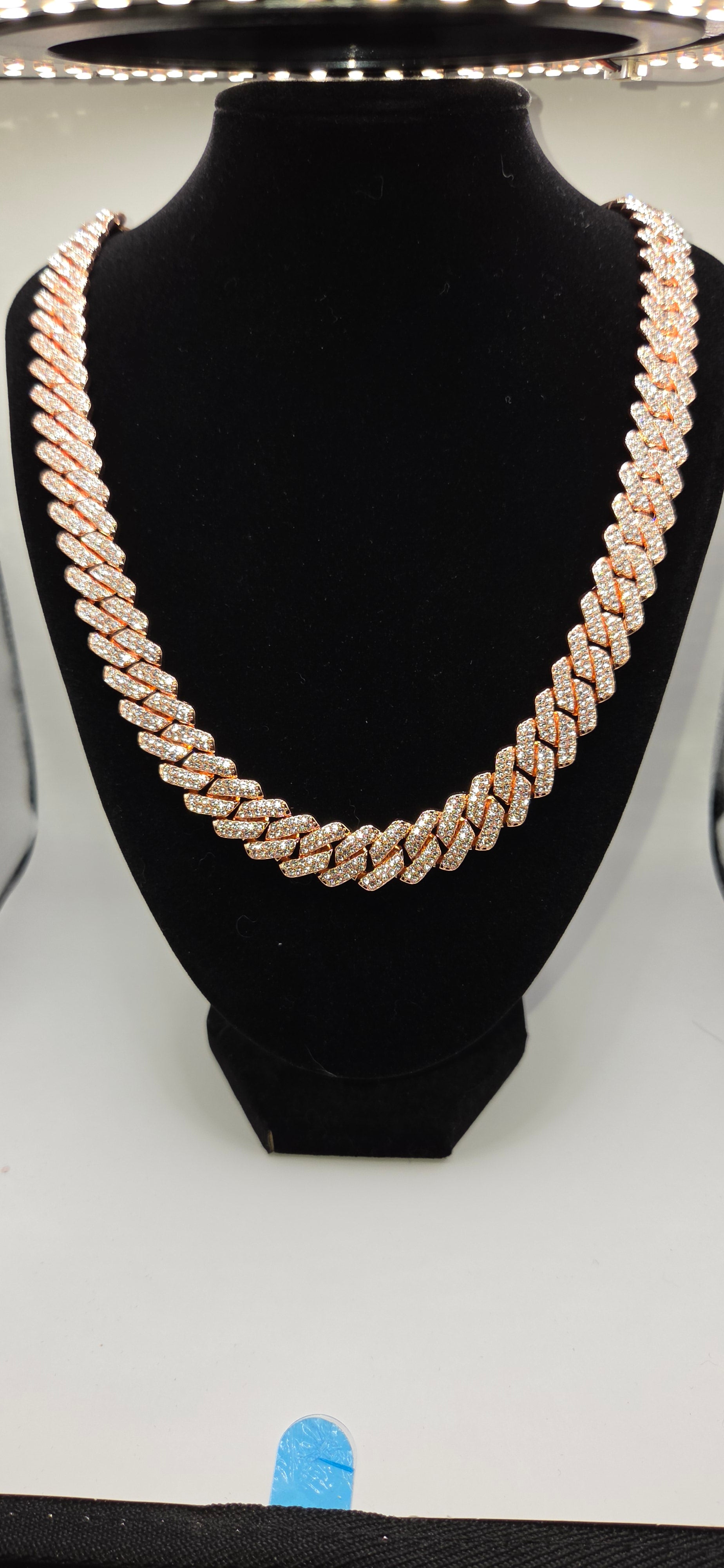 24 inch rose gold iced out chain