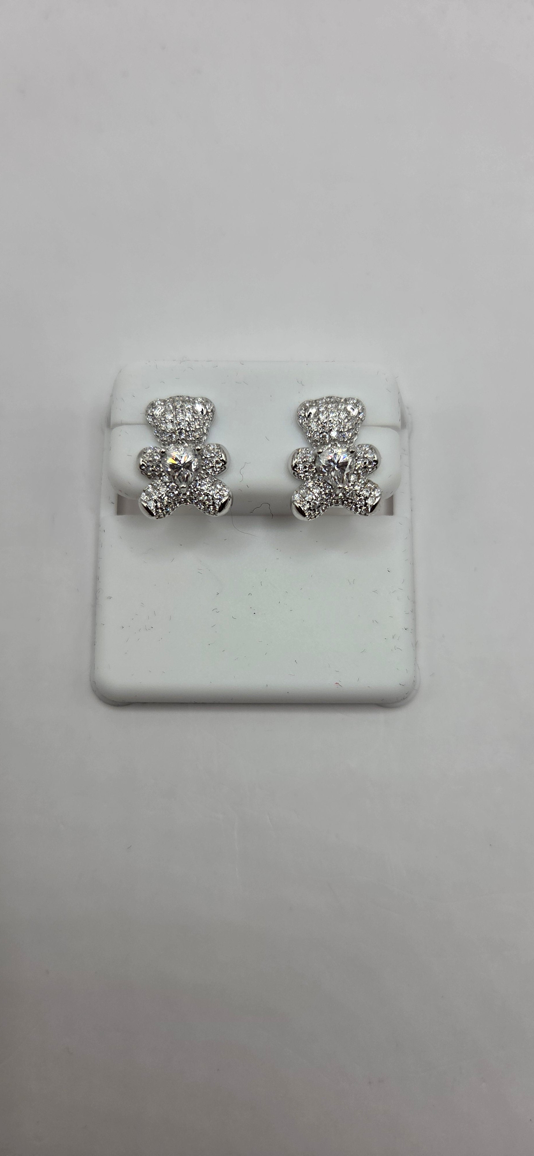 925 silver 1.00ctw Moissanite Teddy bear earrings
