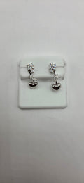 925 silver with 2.00ctw Moissanite dangling heart earrings