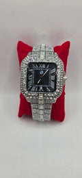 Silver AJ Vip iced out watch