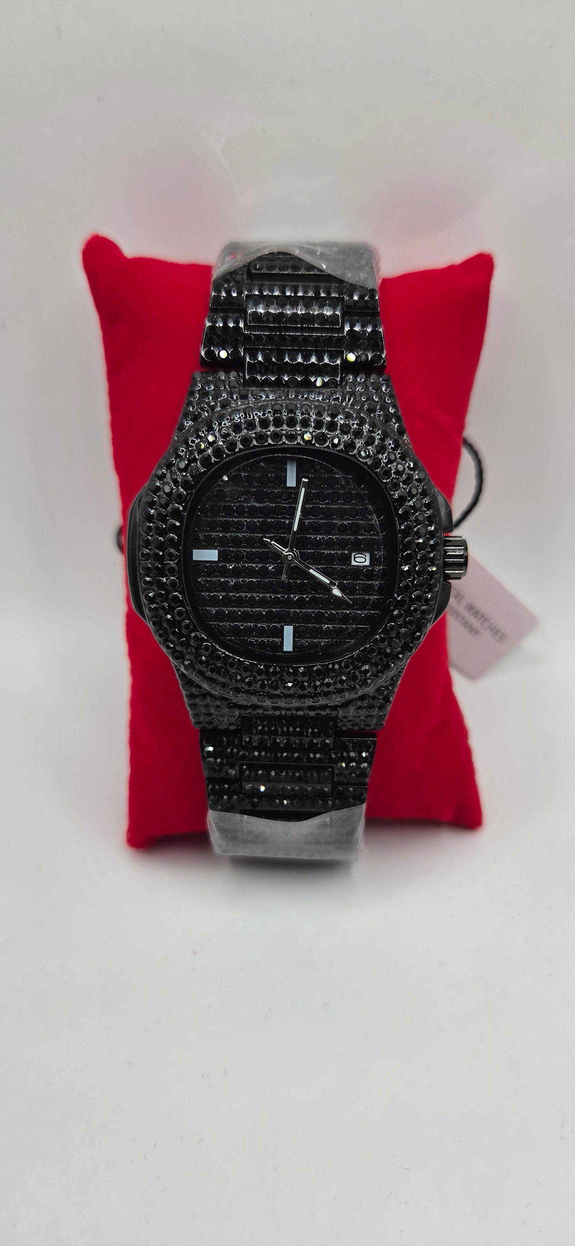 Black AJ VIP iced out watch
