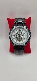 Black and white AJ time master watch