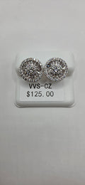 Silver VVSCZ earrings