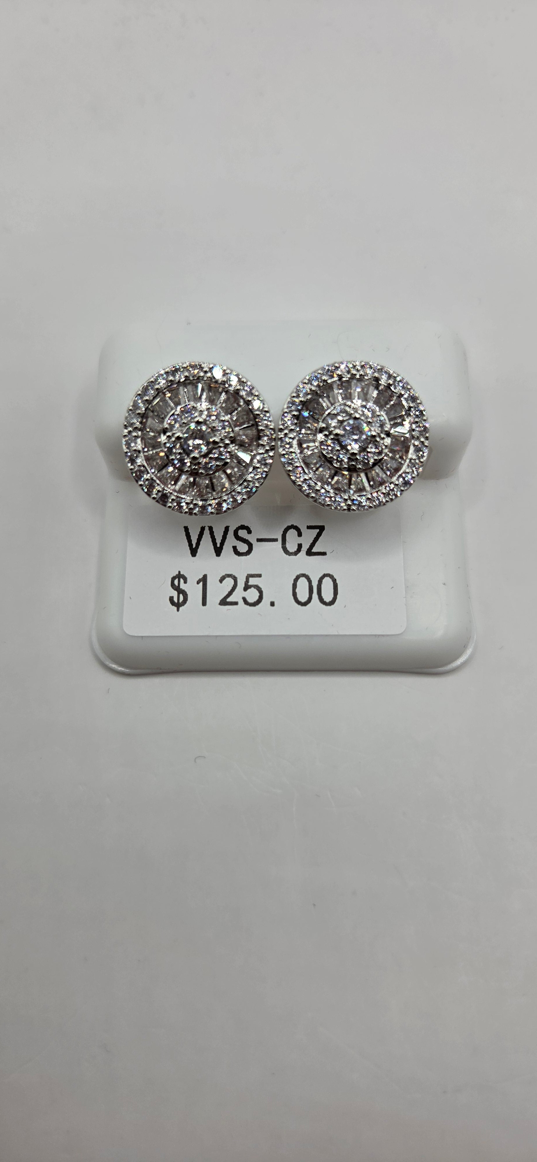 Silver VVSCZ earrings