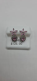 Pink star heart VVSCZ earrings