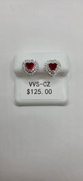 Iced out hear shaped VVSCZ earrings