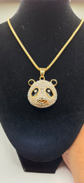 24 inch chain with a iced out Panda pendant