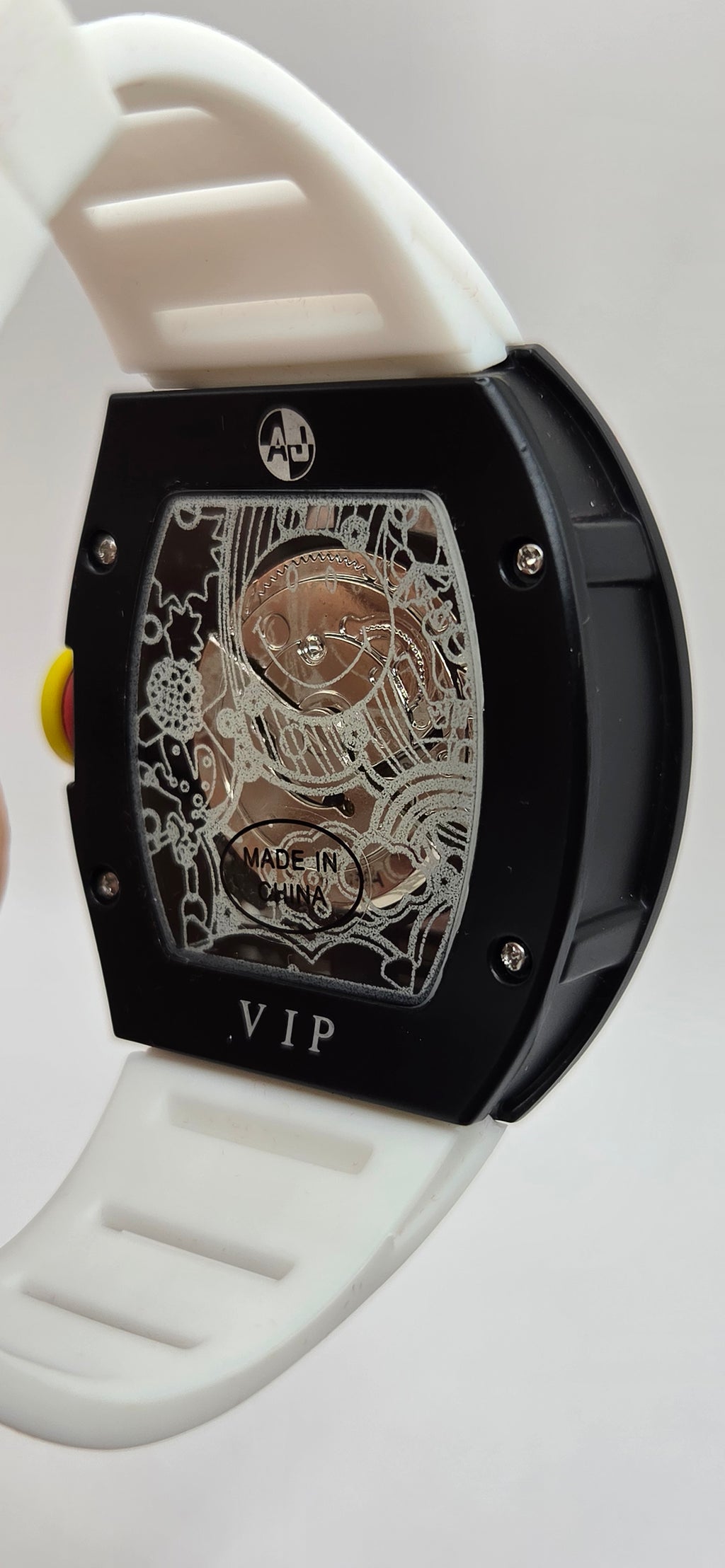 Aj white and black mille smile style watch