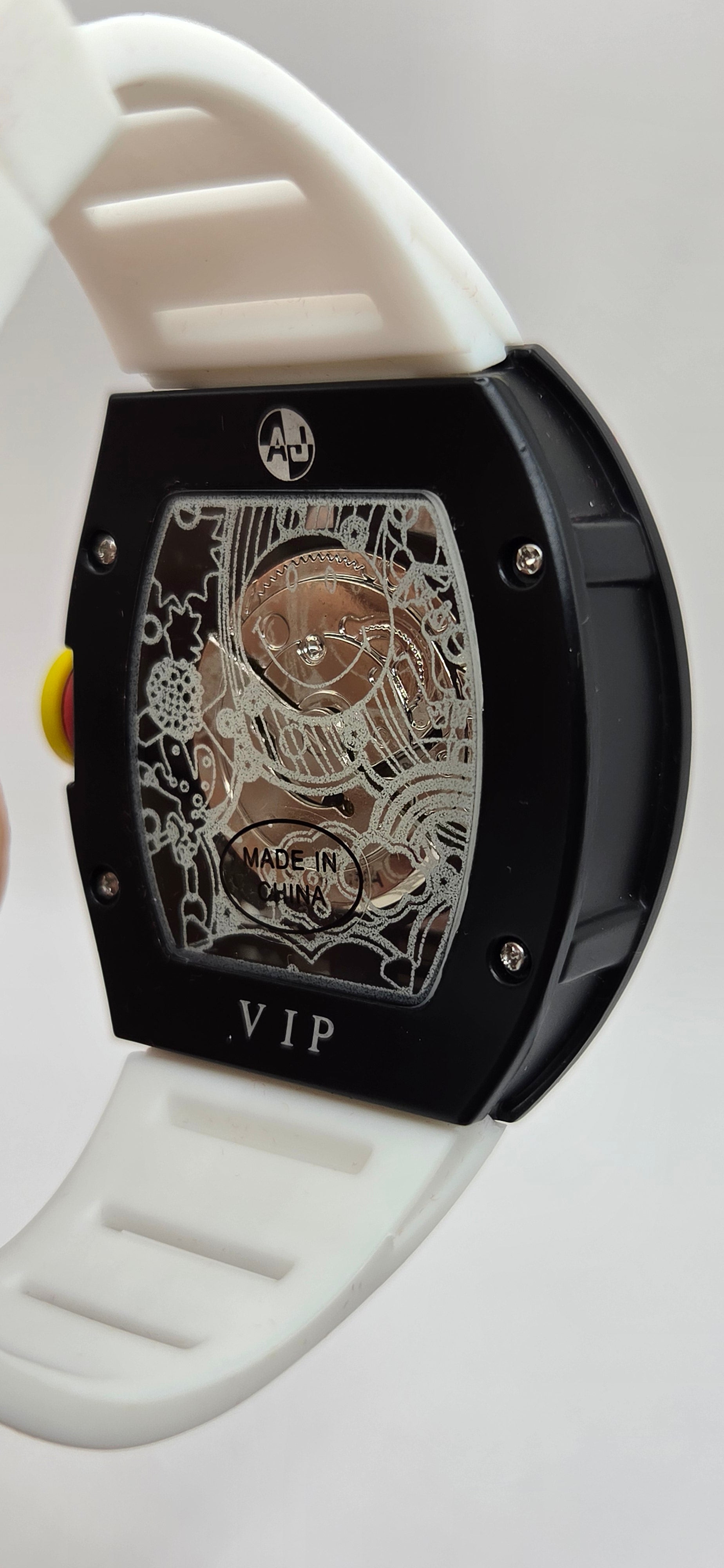Aj white and black mille smile style watch