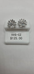 Silver sunflower earrings VVSCZ