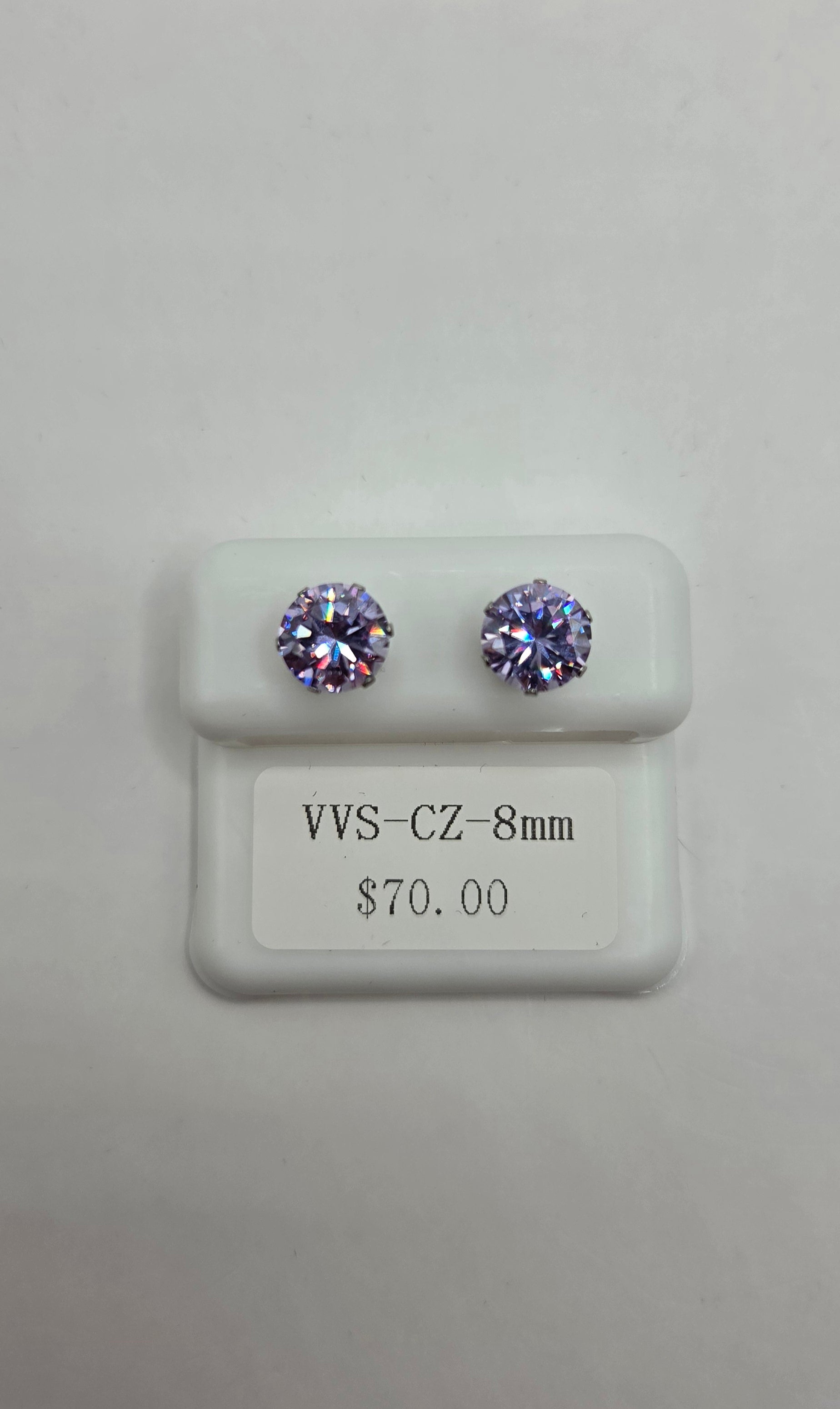 VVSCZ lavender colored earrings