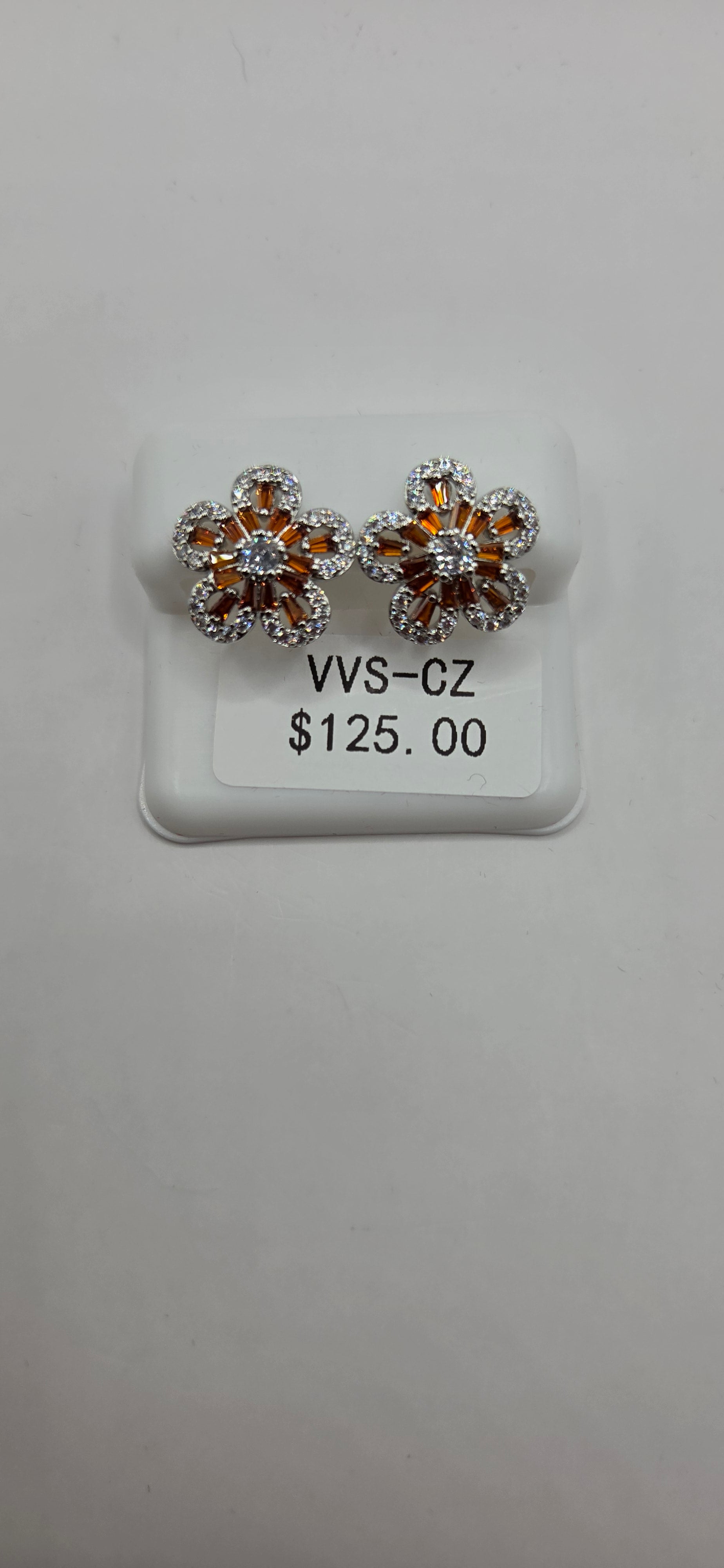 Flower VVSCZ earrings