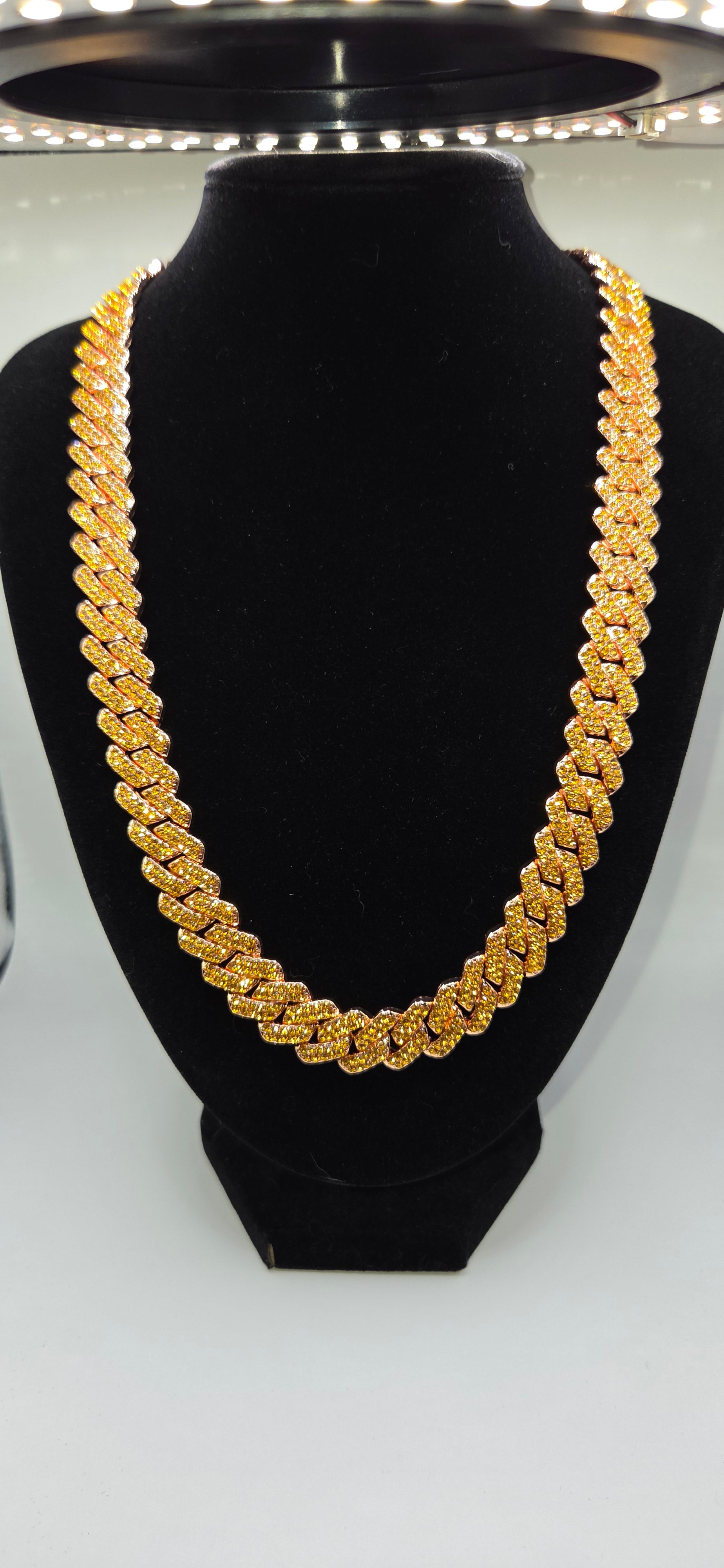 22 inch yellow iced out chain