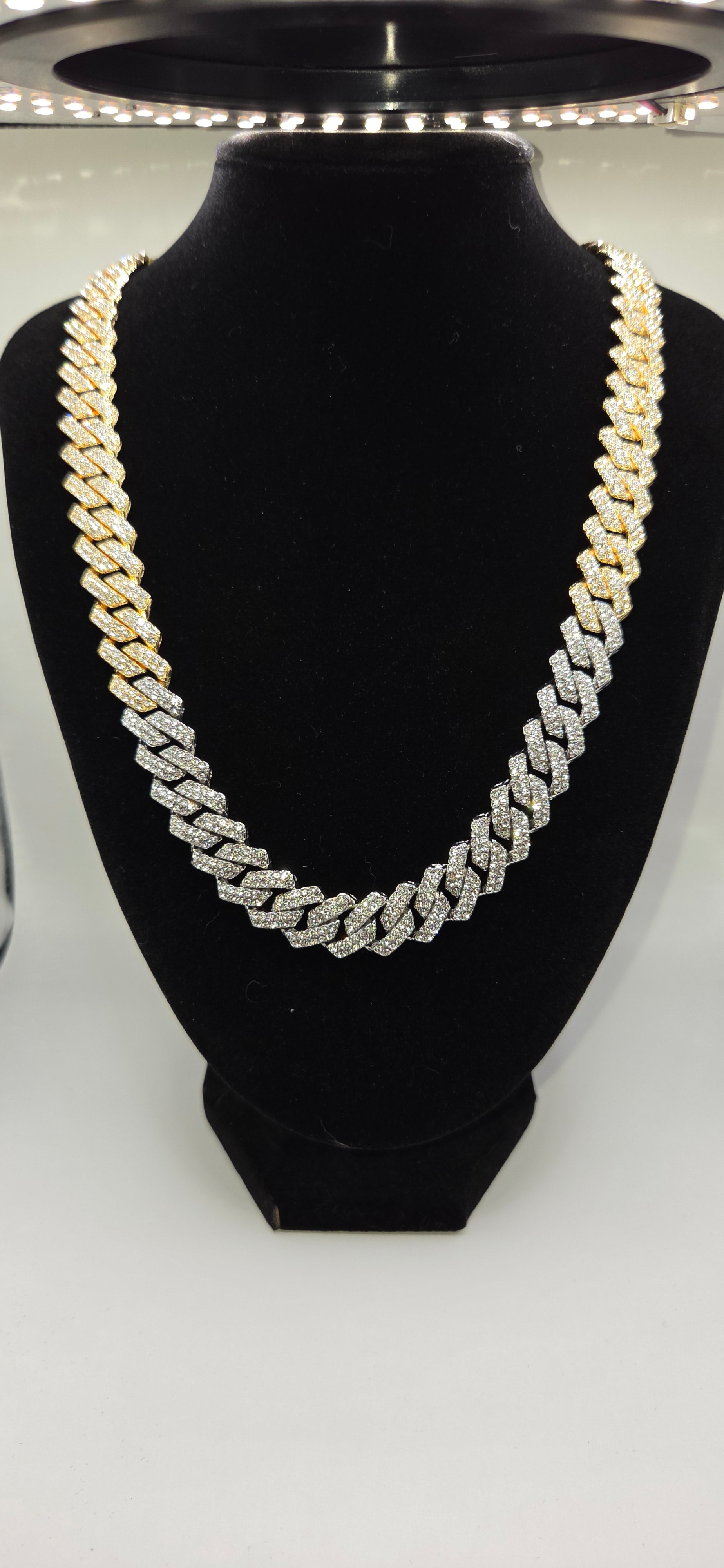 24 inch gold and silver iced out chain
