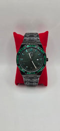 Aj VIP black on green crystal watch