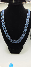 24 inch Tiffany blue iced out chain