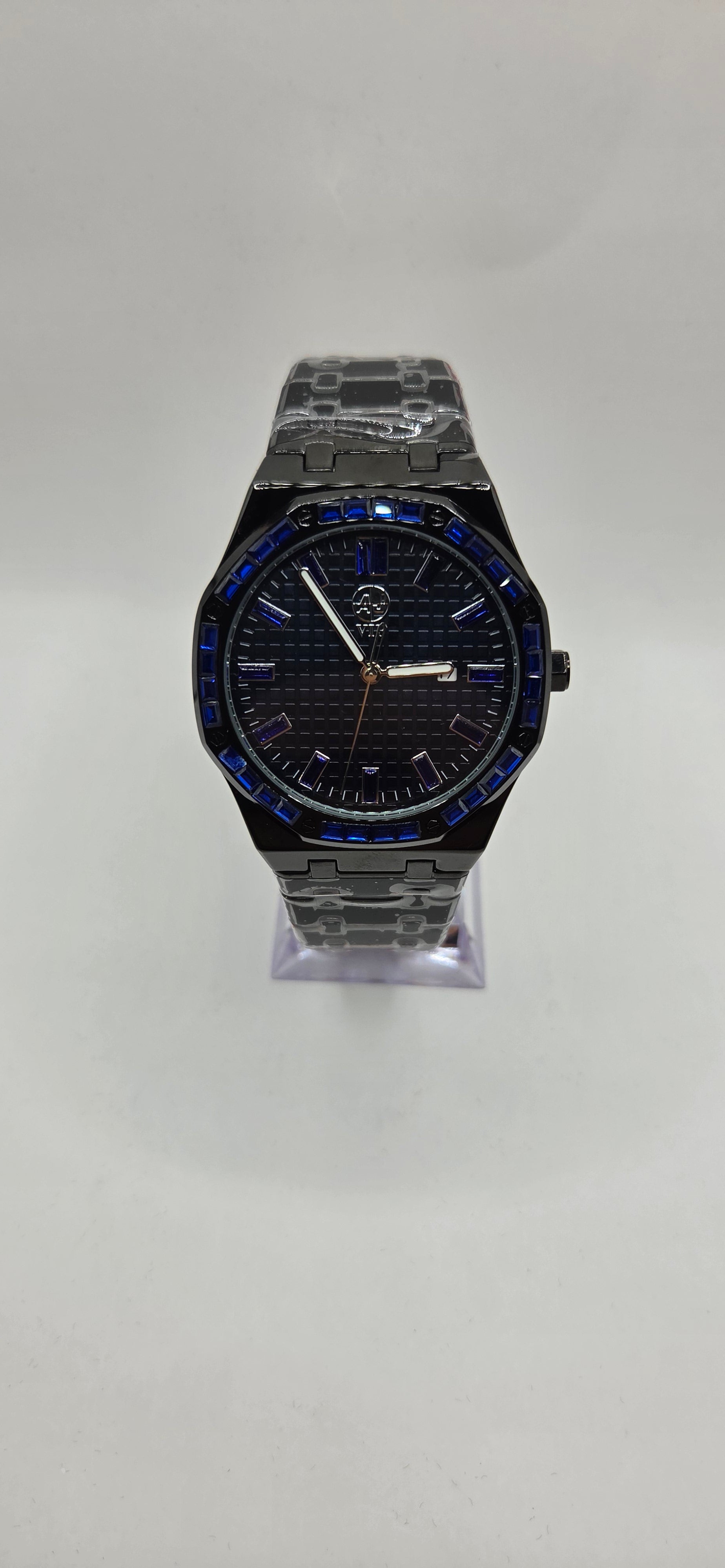 AJ AP style black on blue with VVSCZ stones