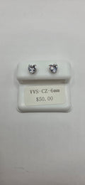 Heart shaped VVSCZ 6mm earrings