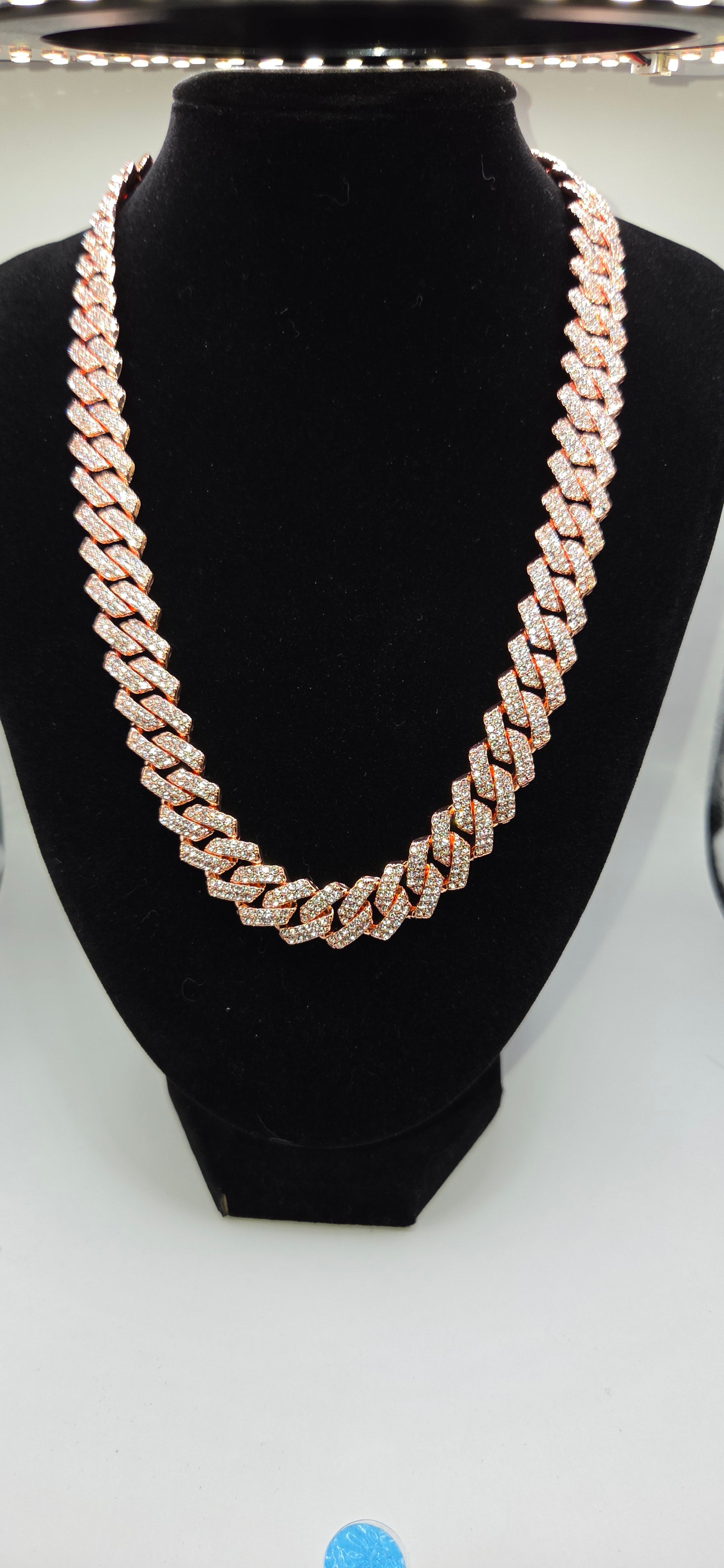 20 inch rose gold iced out chain
