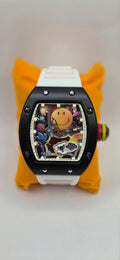 Aj white and black mille smile style watch