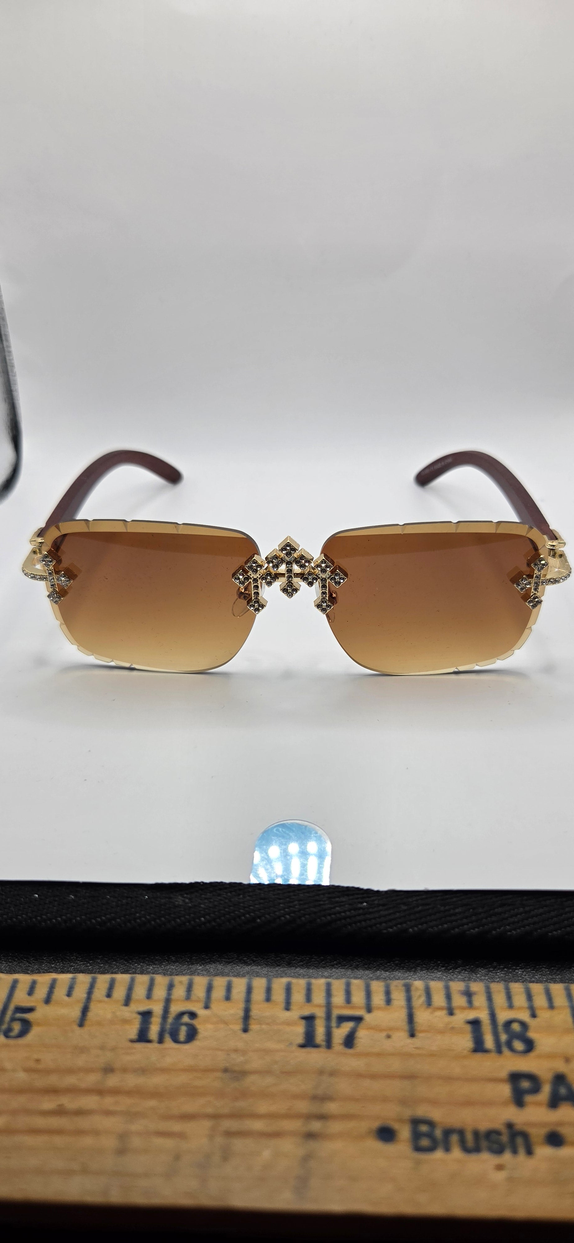 Aj triple cross brown sunglasses